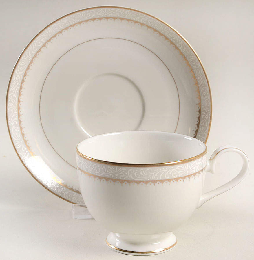 Royalty Gold Footed Cup & Saucer Set by Mikasa-1