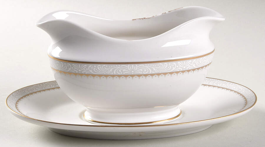 Royalty Gold Gravy Boat & Underplate by Mikasa-1