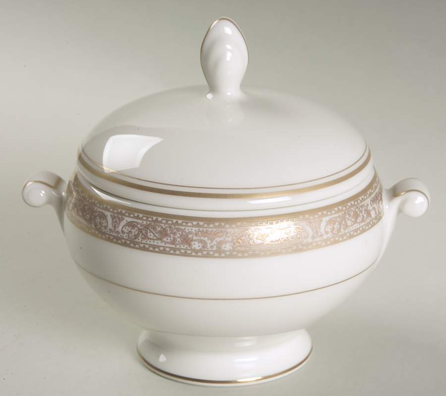 Imperial Court Gold Sugar Bowl & Lid by Mikasa-1