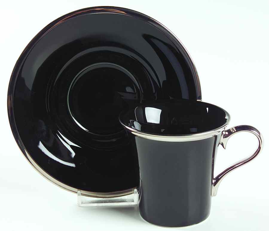 Platinum Accent Flat Cup & Saucer Set by Mikasa-1