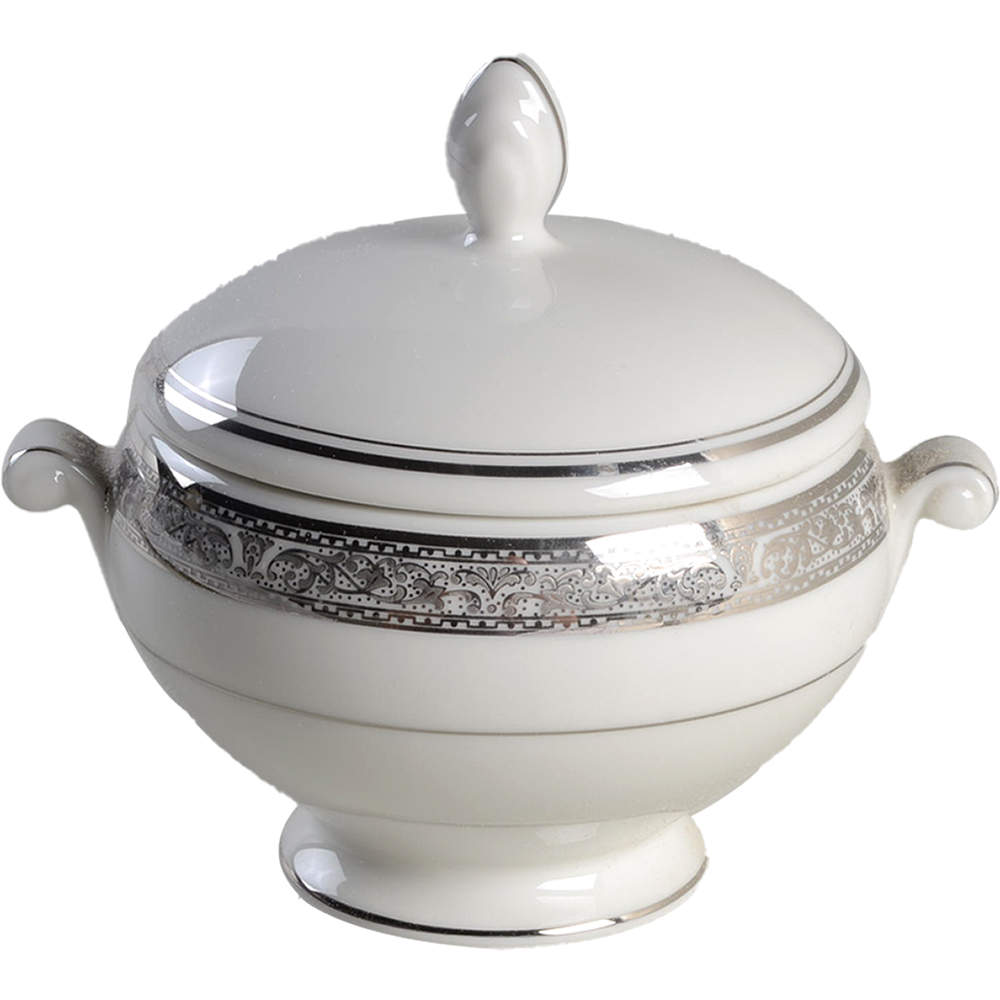 Imperial Court Platinum Sugar Bowl & Lid by Mikasa-1