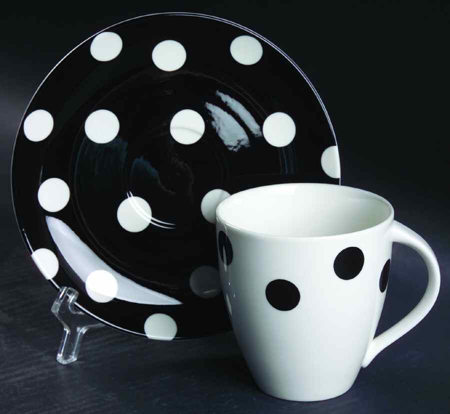 Hot Spots Ebony Flat Cup & Saucer Set by Mikasa-1