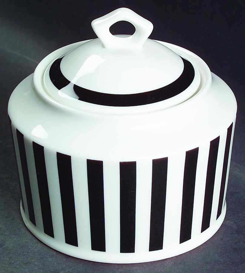 Glamour Black Sugar Bowl & Lid by Mikasa-1