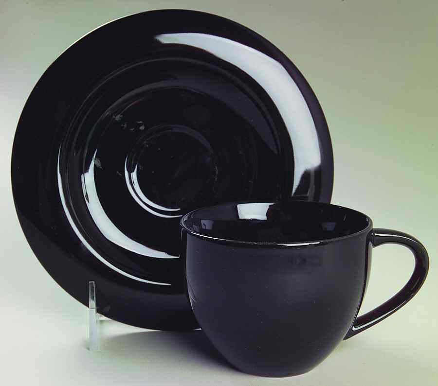 Simplicity Black (M5205) Flat Cup & Saucer Set by Mikasa-1