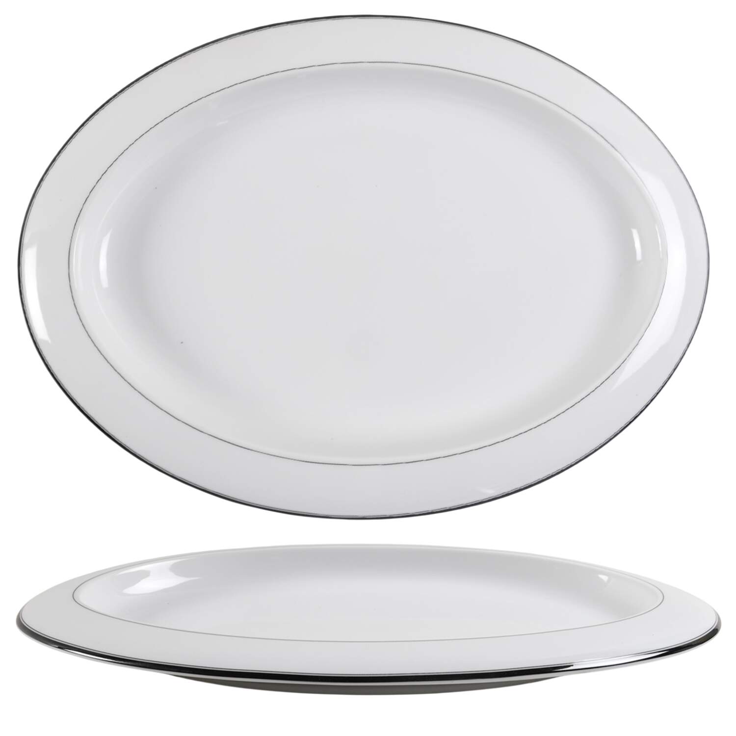 Vip Black 16" Oval Serving Platter by Mikasa-1