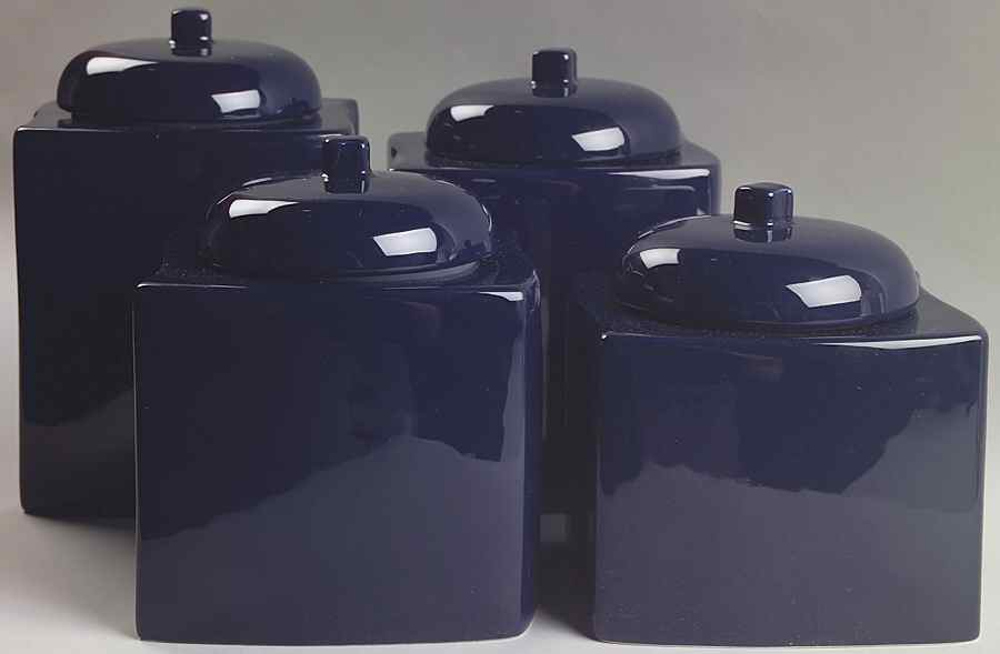 Simplicity Navy (4 Piece) Canister Set (Box Set) by Mikasa-1