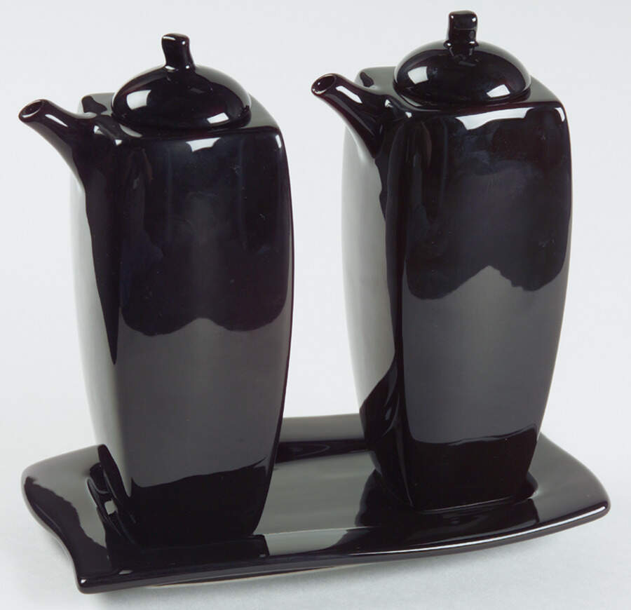 Simplicity Black Hypnotic Wave (KT532) (5 Piece) Cruet Set by Mikasa-1