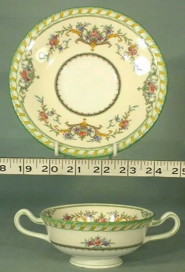 B1172 Footed Cream Soup Bowl & Saucer Set by Minton-1
