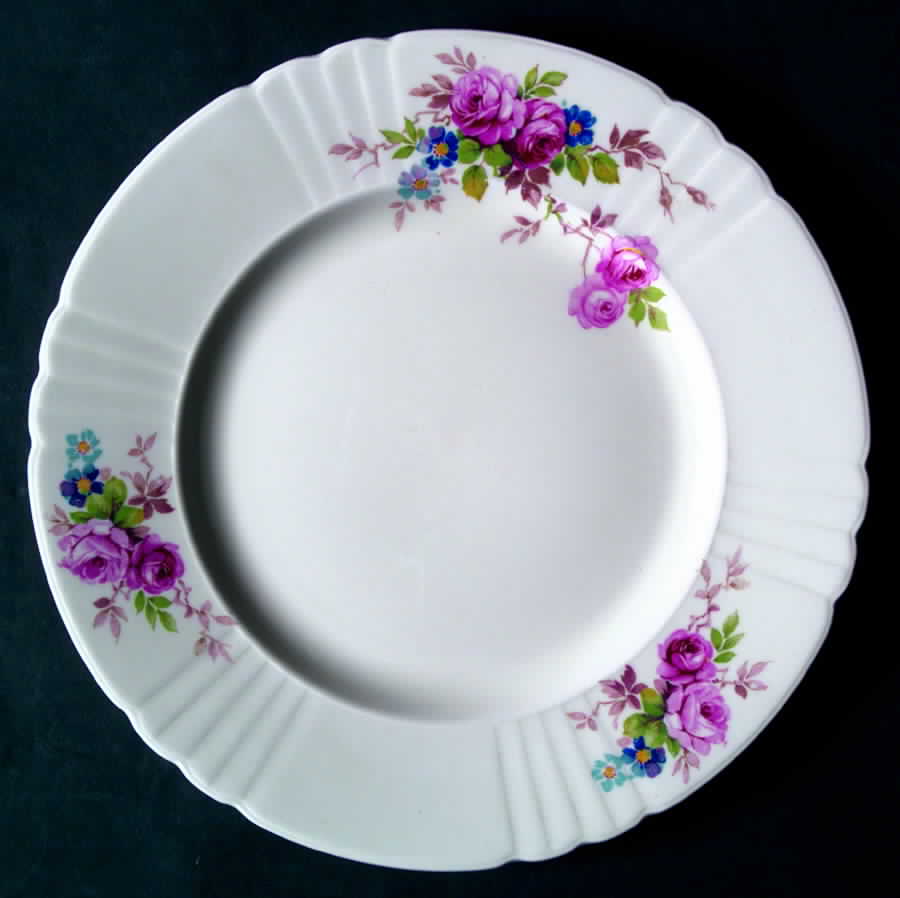 June Roses(Scalloped Edge) Dinner Plate by Myott Staffordshire-1
