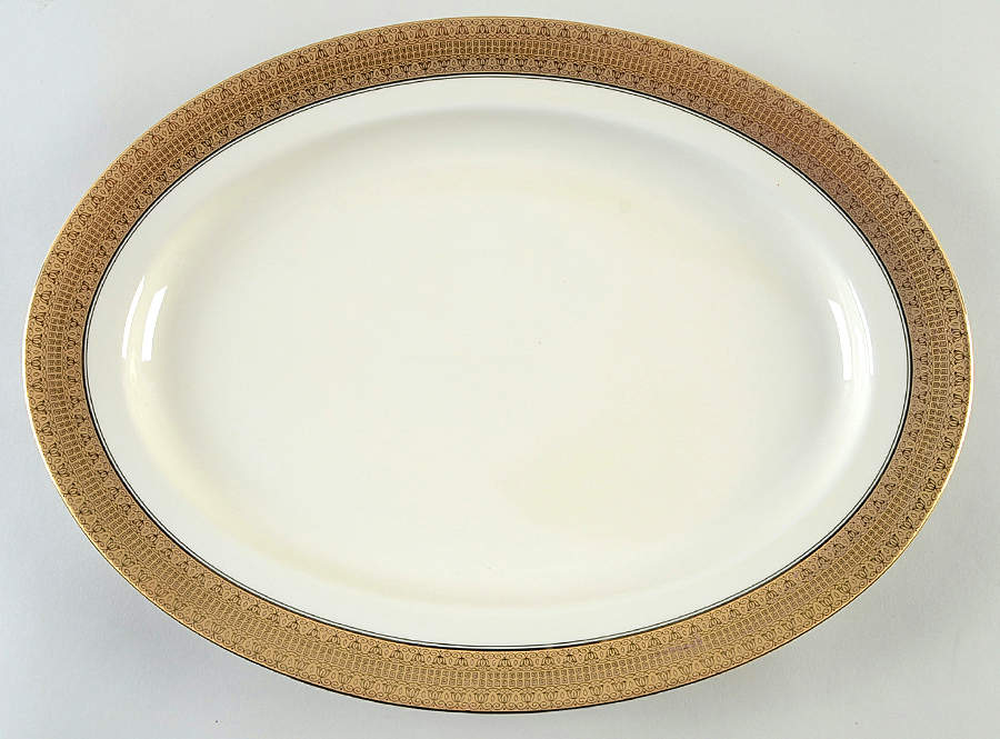 Opera Gold 15" Oval Serving Platter by Mikasa-1