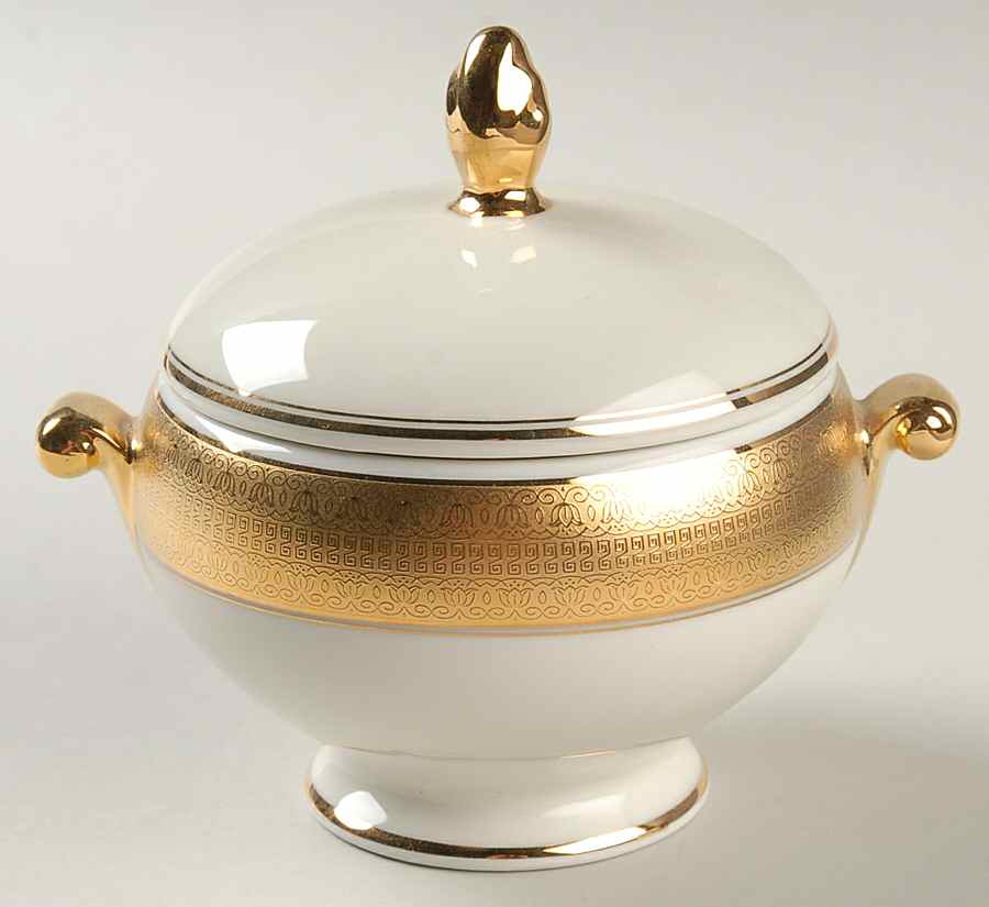 Opera Gold Sugar Bowl & Lid by Mikasa-1