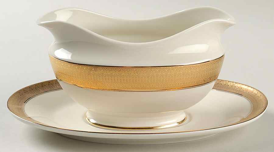 Opera Gold Gravy Boat & Underplate by Mikasa-1