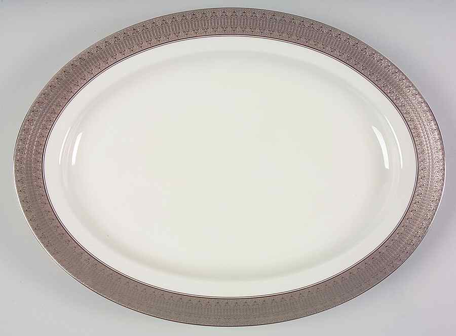 Opera Platinum 15" Oval Serving Platter by Mikasa-1