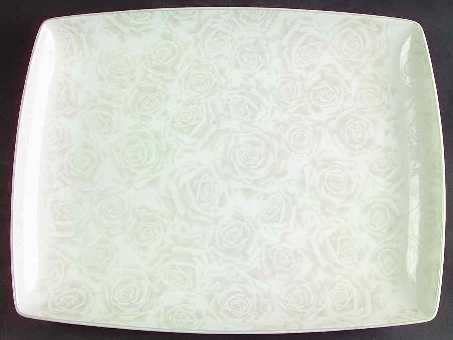 Silver Rose 13" Rectangular Serving Platter by Mikasa-1