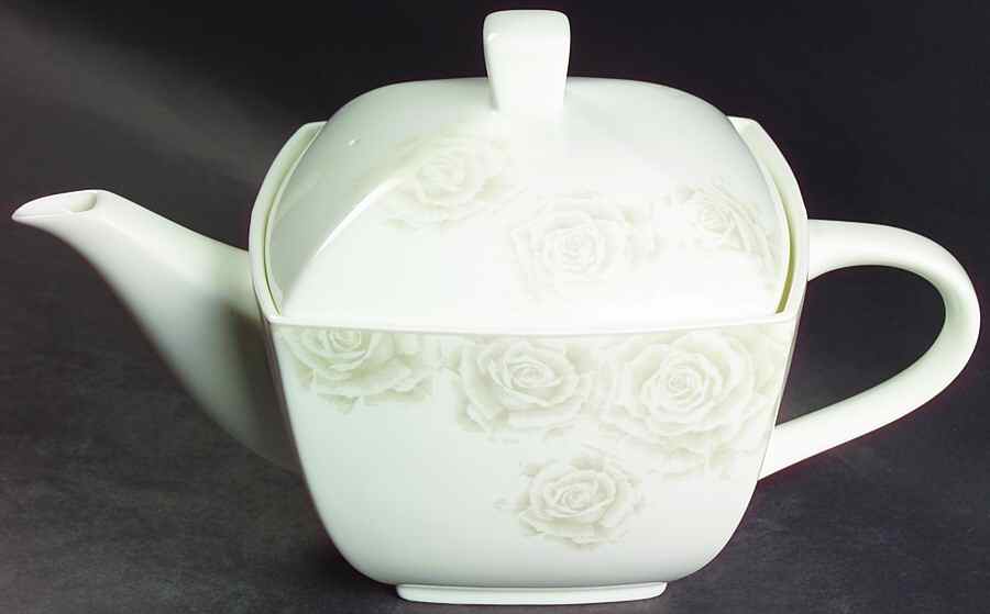 Silver Rose Teapot & Lid by Mikasa-1