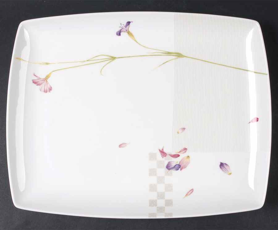 Botanical Fancy 13" Rectangular Serving Platter by Mikasa-1
