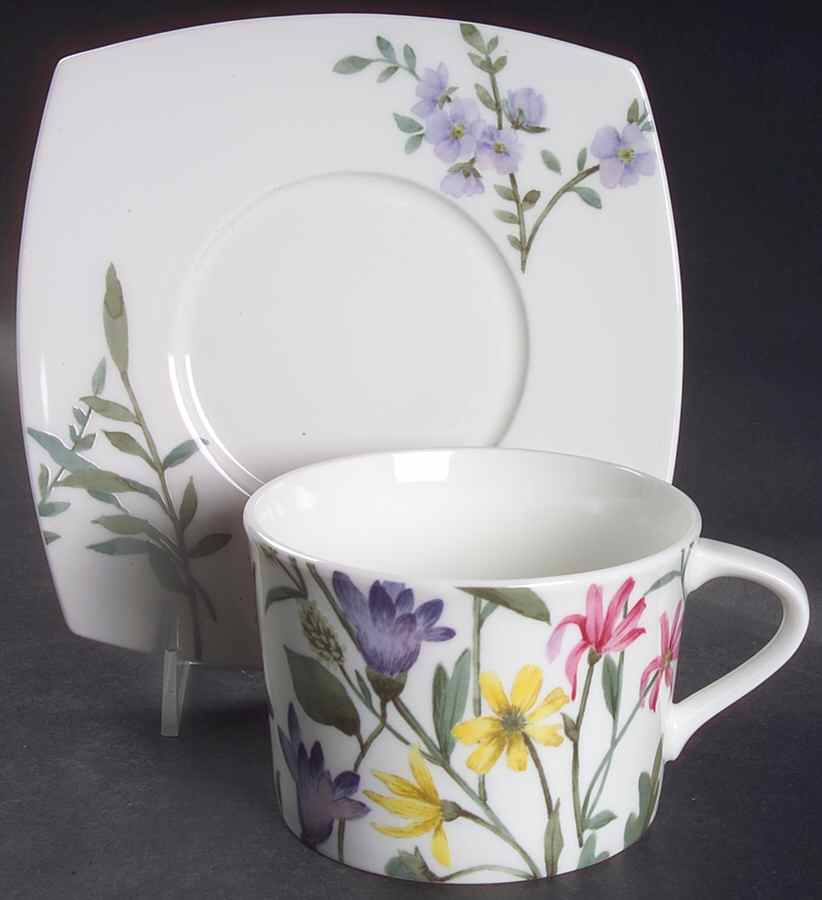 Parisian Bloom White Breakfast Cup & Saucer Set by Mikasa-1