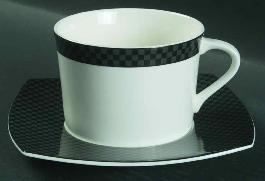Moderno Black Breakfast Cup & Saucer Set by Mikasa-1