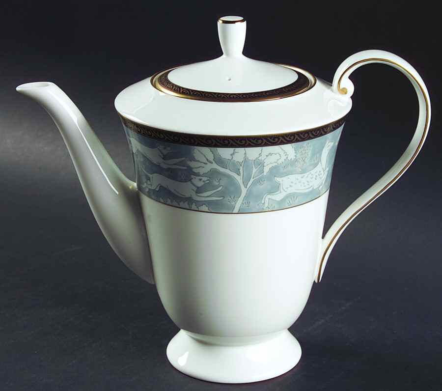 Enchanted Forest Blue Coffee Pot & Lid by Mikasa-1