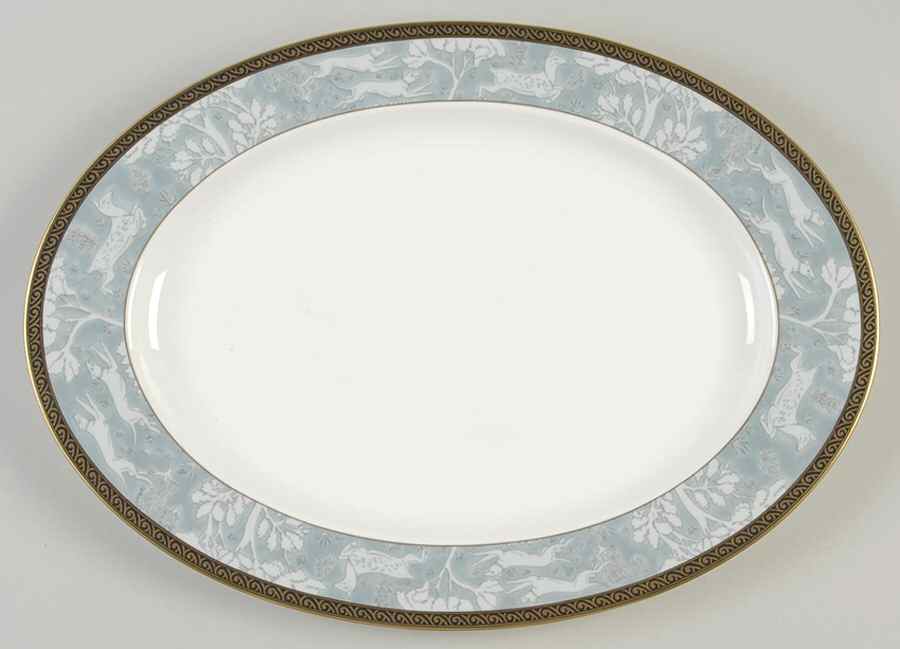 Enchanted Forest Blue 15" Oval Serving Platter by Mikasa-1