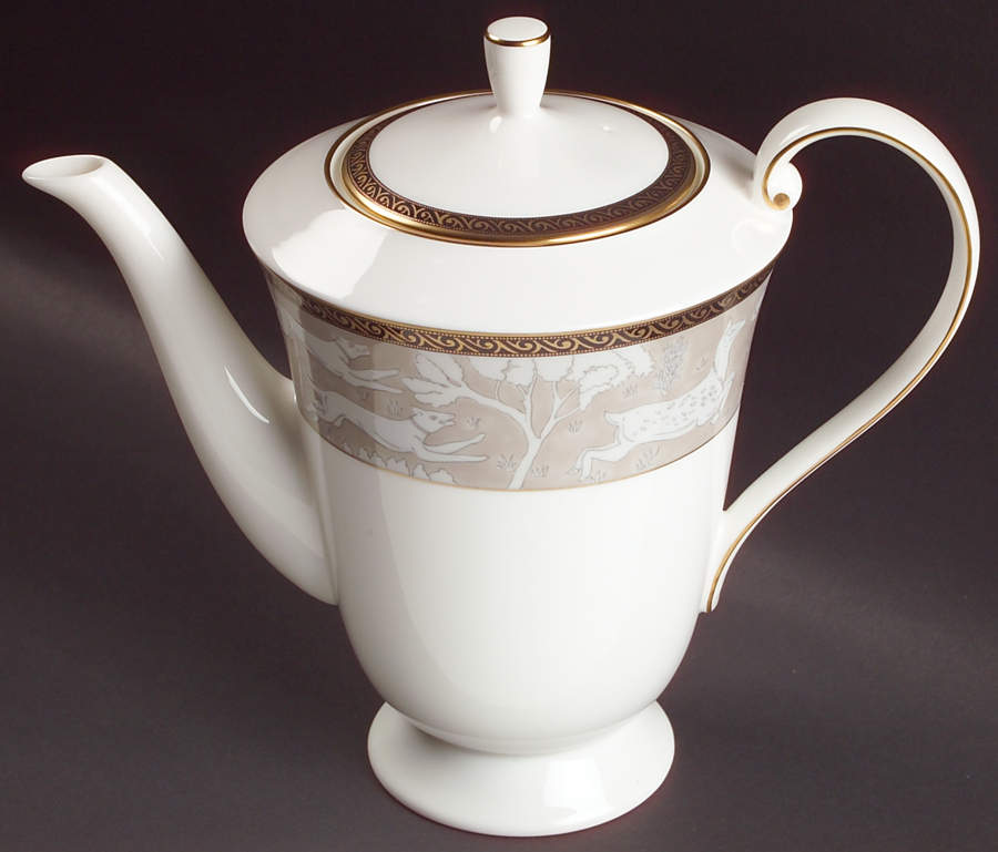 Enchanted Forest Taupe Coffee Pot & Lid by Mikasa-1