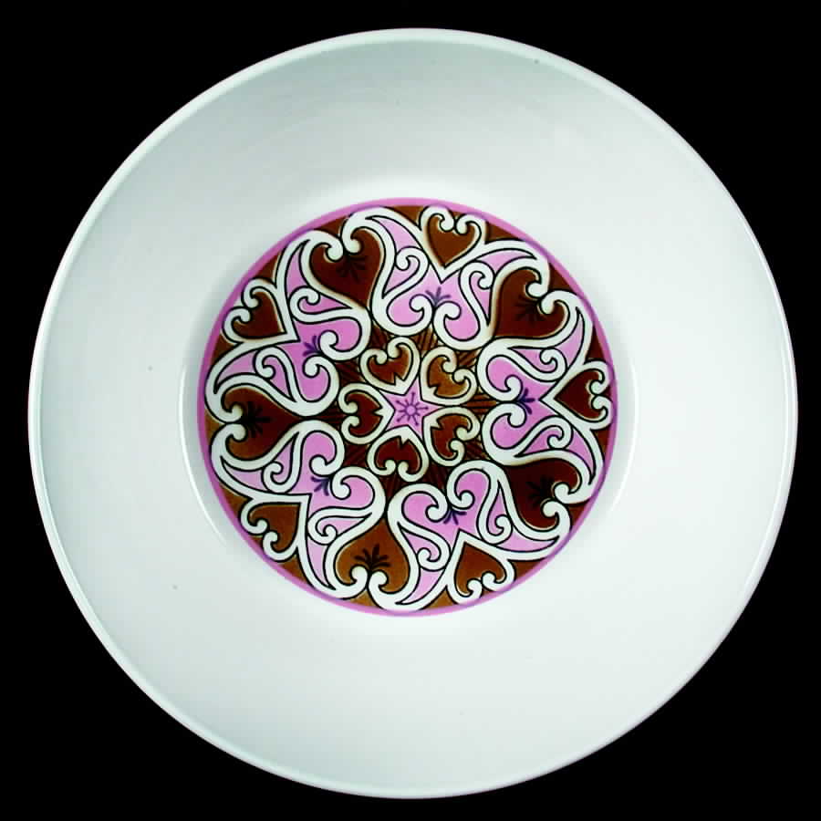 Pink Scroll 8" Round Vegetable Bowl by Mikasa-1