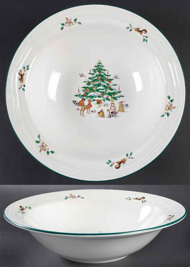 Woodland Christmas (Embossed Rim) 9" Round Vegetable Bowl by Ming Pao-1
