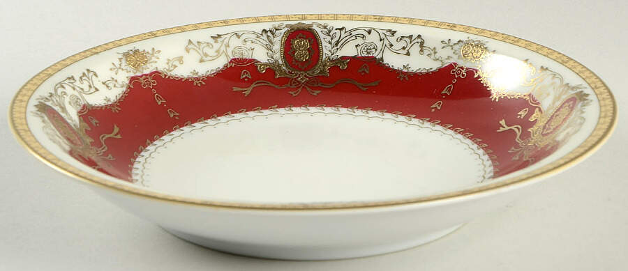 Diplomat Maroon Rim Soup Bowl by Meito-1