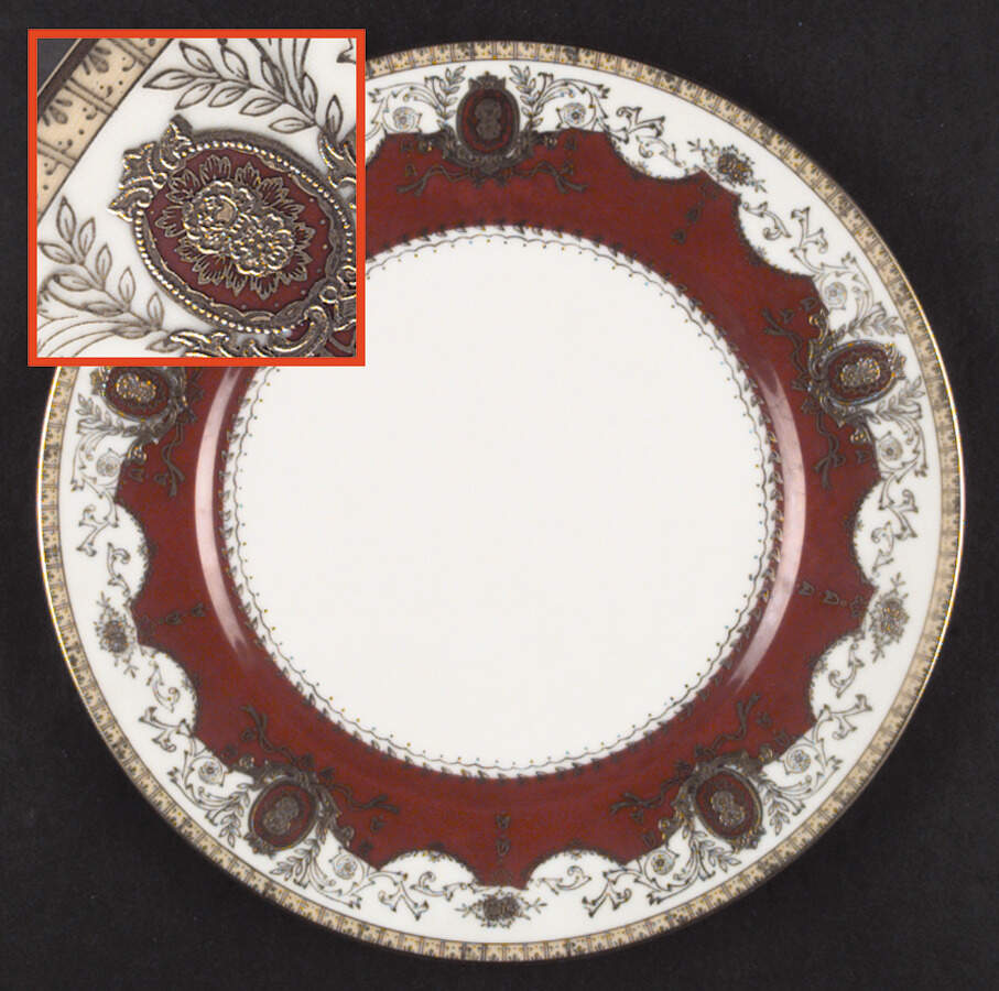 Diplomat Maroon Dinner Plate by Meito-1