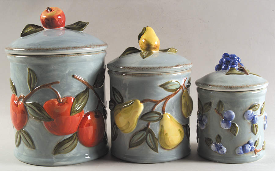Santa Rosa Blue (3 Piece) Canister Set (Box Set) by Mesa Intl-1