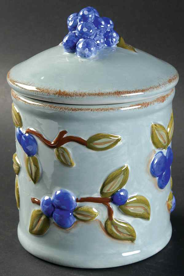 Santa Rosa Blue Small Canister & Lid by Mesa Intl-1