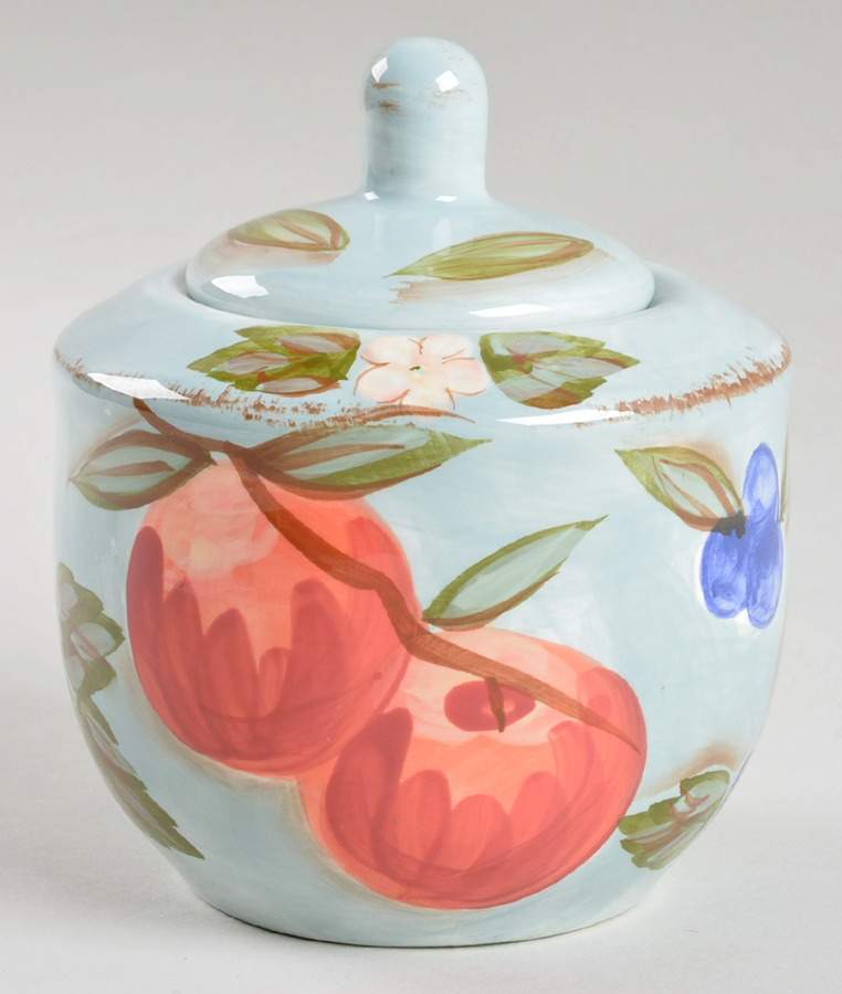 Santa Rosa Blue Sugar Bowl & Lid by Mesa Intl-1