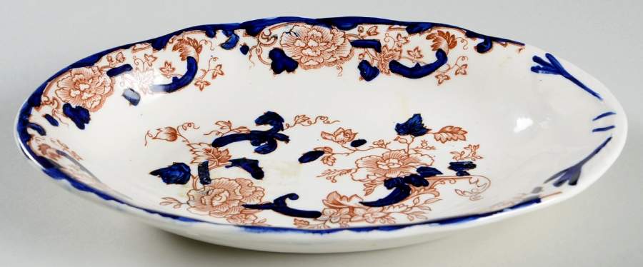 Mandalay Blue Brown Underplate for Gravy Boat by Mason's-1