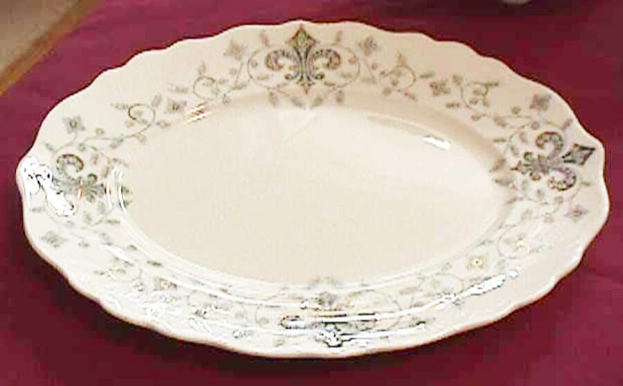 Hamburgo Gray Blue Relish/Gravy Underplate by J & G Meakin-1