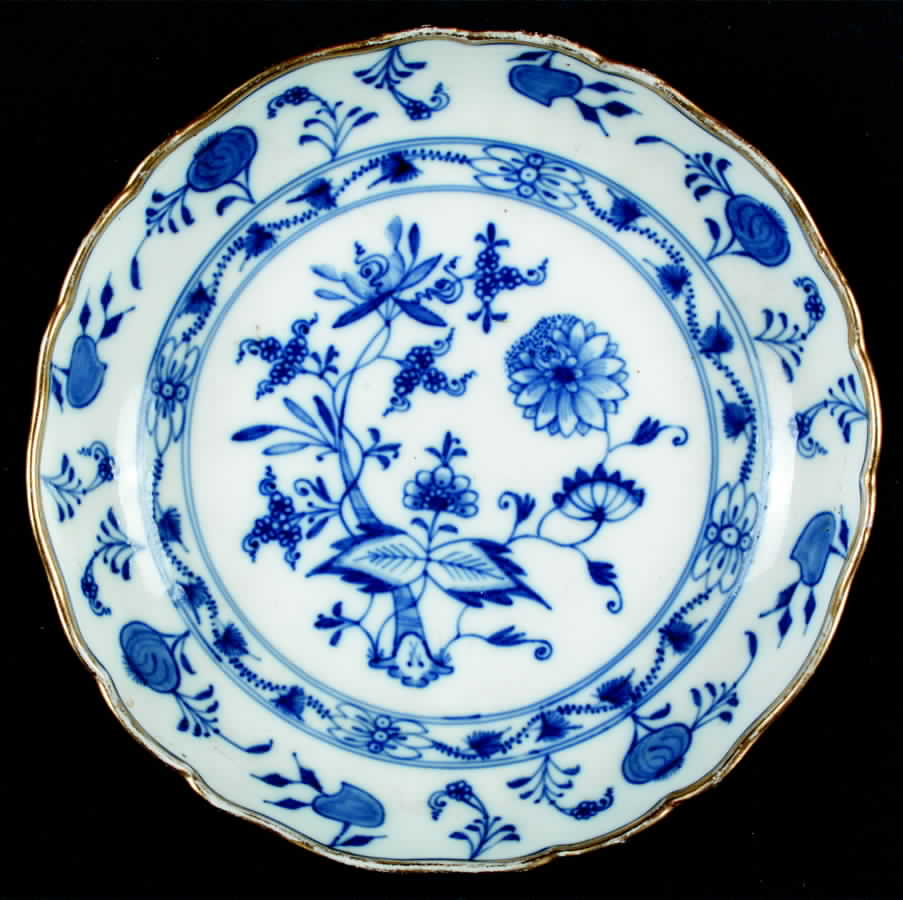 Blue Onion (Gold Trim) Coupe Soup Bowl by Meissen (Germany)-1