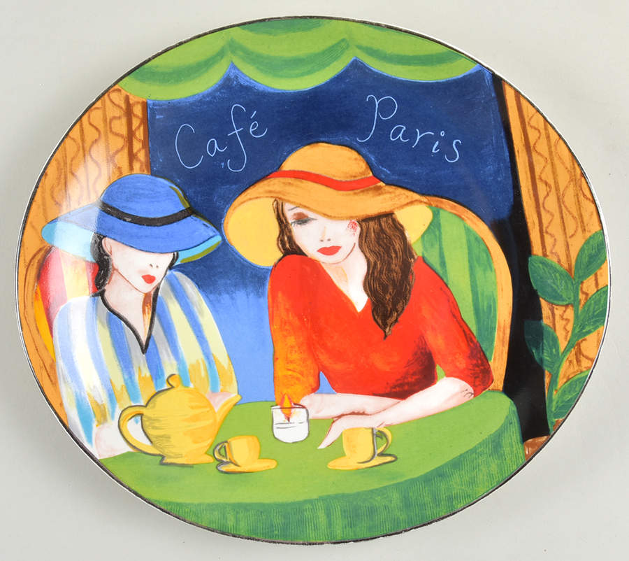 Cafe Paris 12" Oval Serving Platter by Sango-1