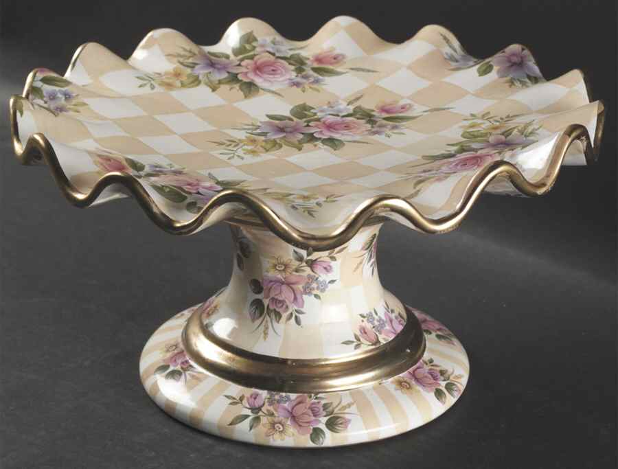 Orange Marmalade 12" Diameter Pedestal Cake Stand by MacKenzie-Childs-1