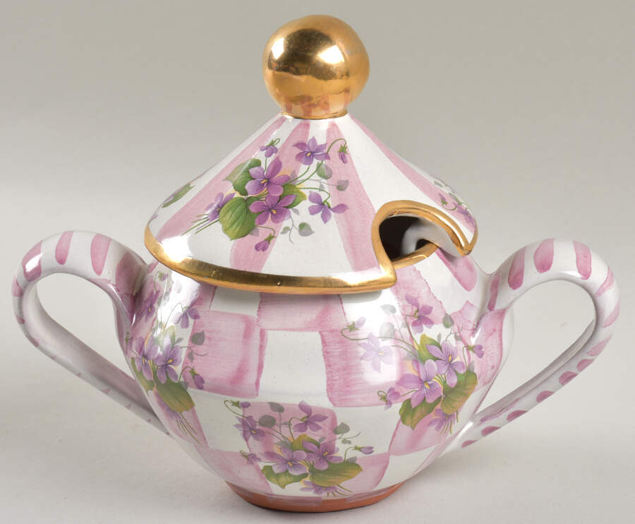 Rose Petal Sugar Bowl & Lid by MacKenzie-Childs-1
