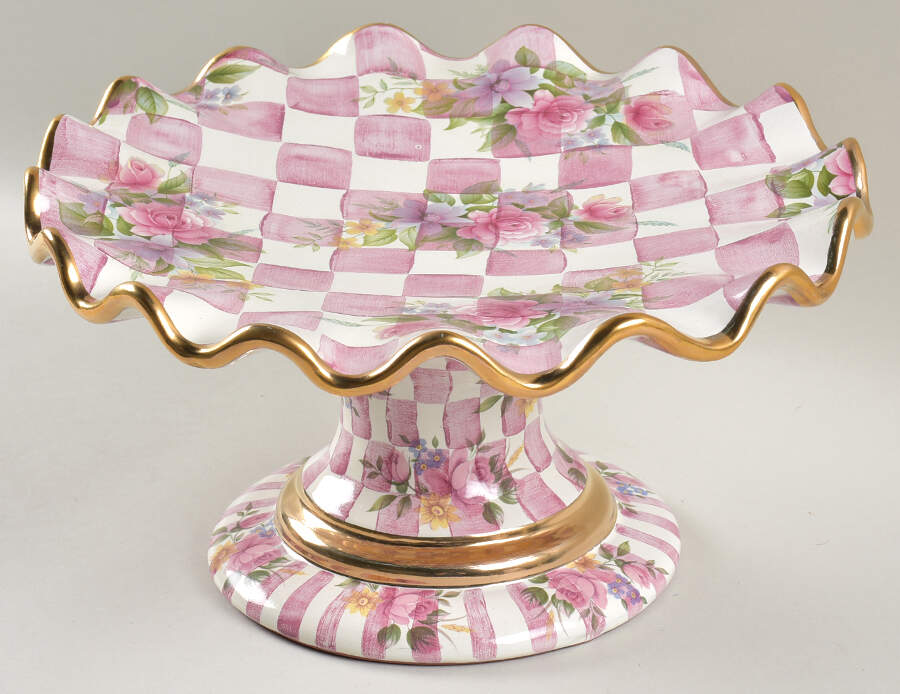 Rose Petal Footed Cake Plate by MacKenzie-Childs-1