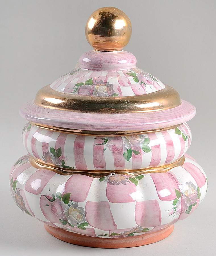 Rose Petal Cookie Jar & Lid by MacKenzie-Childs-1