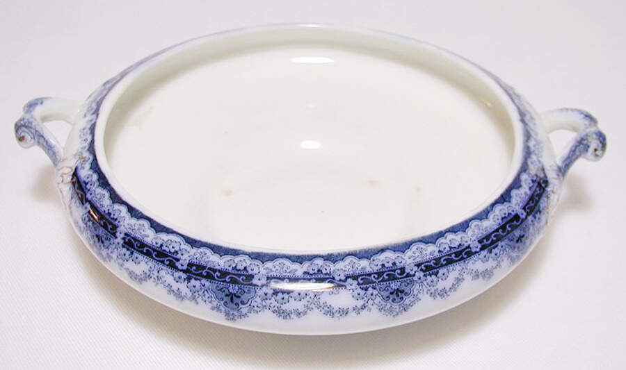 Victor Blue Round Vegetable No Lid by John Maddock & Sons-1