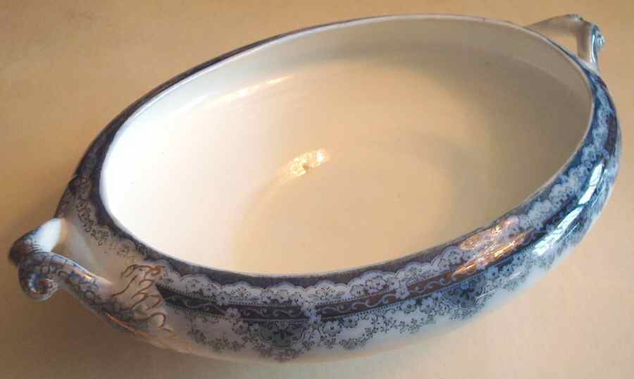 Victor Blue Oval Vegetable No Lid by John Maddock & Sons-1