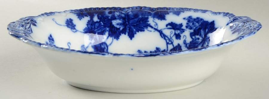 Virginia (Flow Blue, No Gold Accent)) 9" Oval Vegetable Bowl by John Maddock & Sons-1