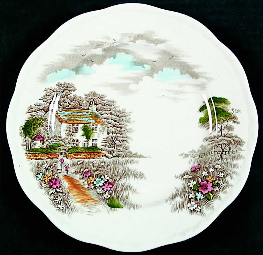 Famous Cottages Luncheon Plate by Alfred Meakin-1