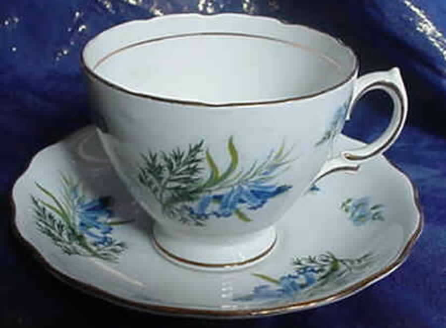 687-V (Bone) Footed Cup & Saucer Set by Mayfair (England)-1