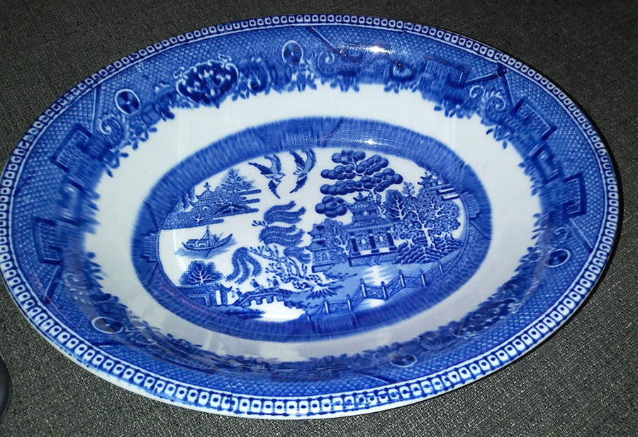 Willow Blue (No Trim) 9" Oval Vegetable Bowl by Myott Staffordshire-1