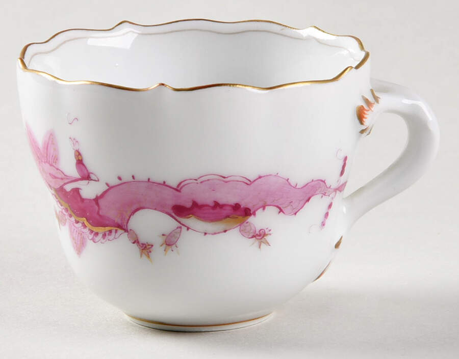 Dragon Pink (Gold Accent) Flat Demitasse Cup by Meissen (Germany)-1