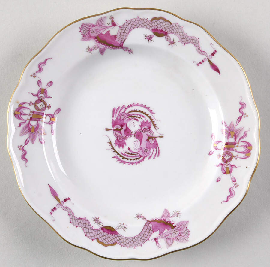 Dragon Pink (Gold Accent) Bread & Butter Plate by Meissen (Germany)-1