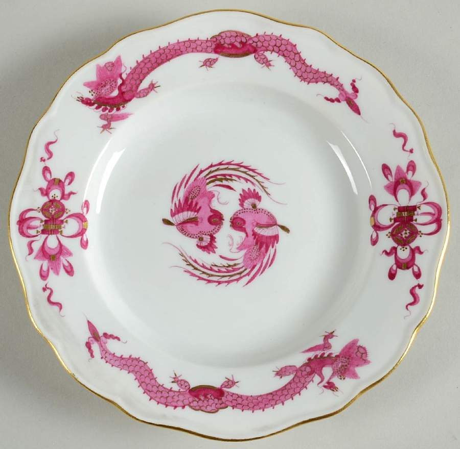 Dragon Pink (Gold Accent) Bread & Butter Plate by Meissen (Germany)-1