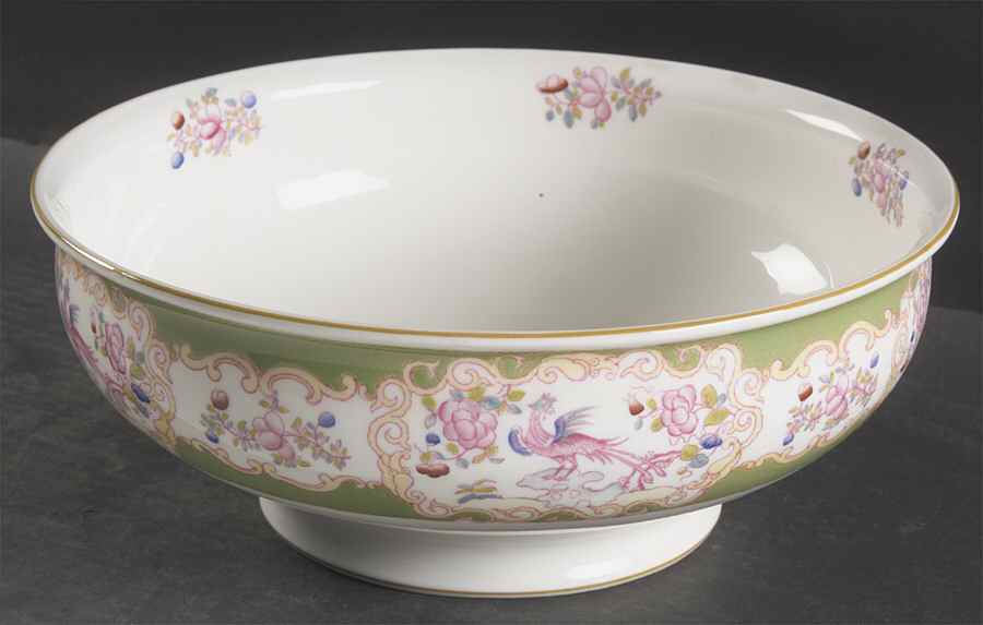 Cockatrice Green (Smooth, Wreath Backstamp) 10" Large Salad Serving Bowl by Minton-1